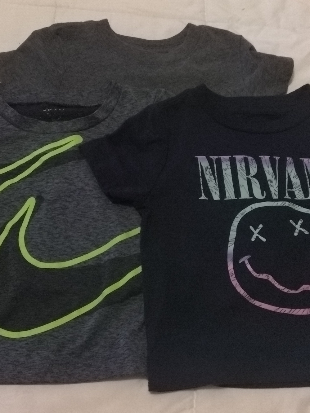 NIRVANA Black Graphic Tee with Gray & Neon Green Accents